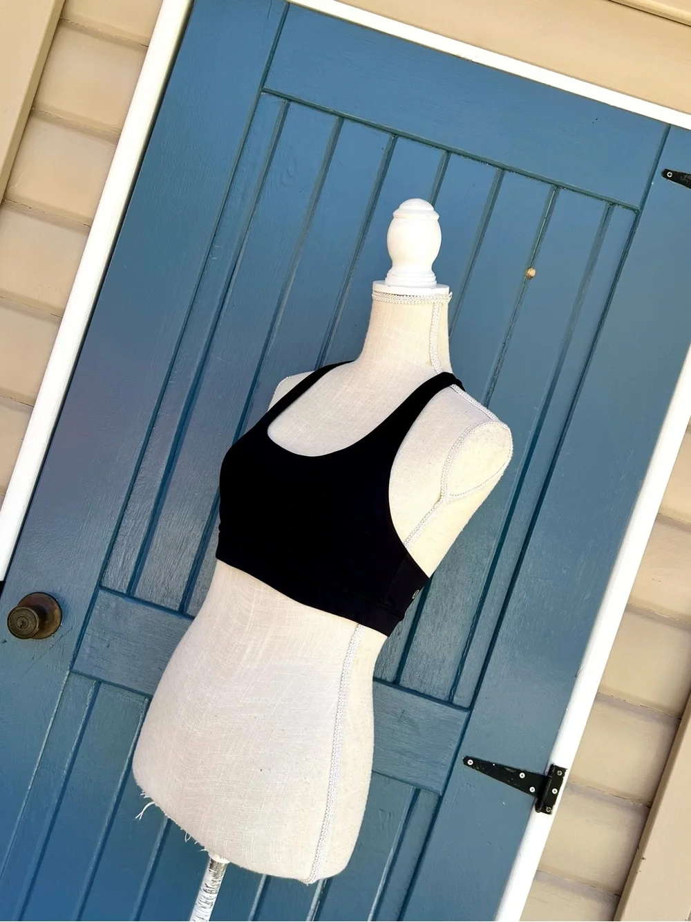 Lululemon Black Racerback Mesh Panel Sports Bra - Women Size 6